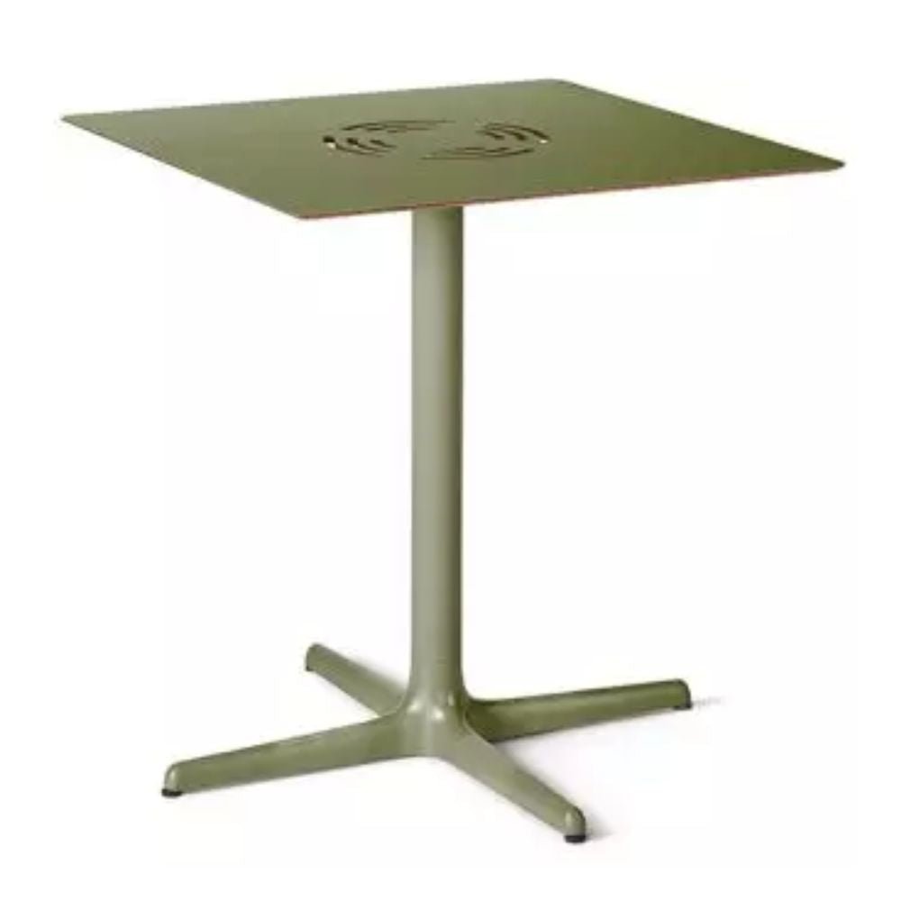 MESA RESOL TOLEDO AIRE 70x70 SQUARE | Mesa Ocasional | Estructura Aluminio | Pintado | Compacto Fenólico | Interior + Exterior - 04865 - Resol - NOGAL BEAT - Definir