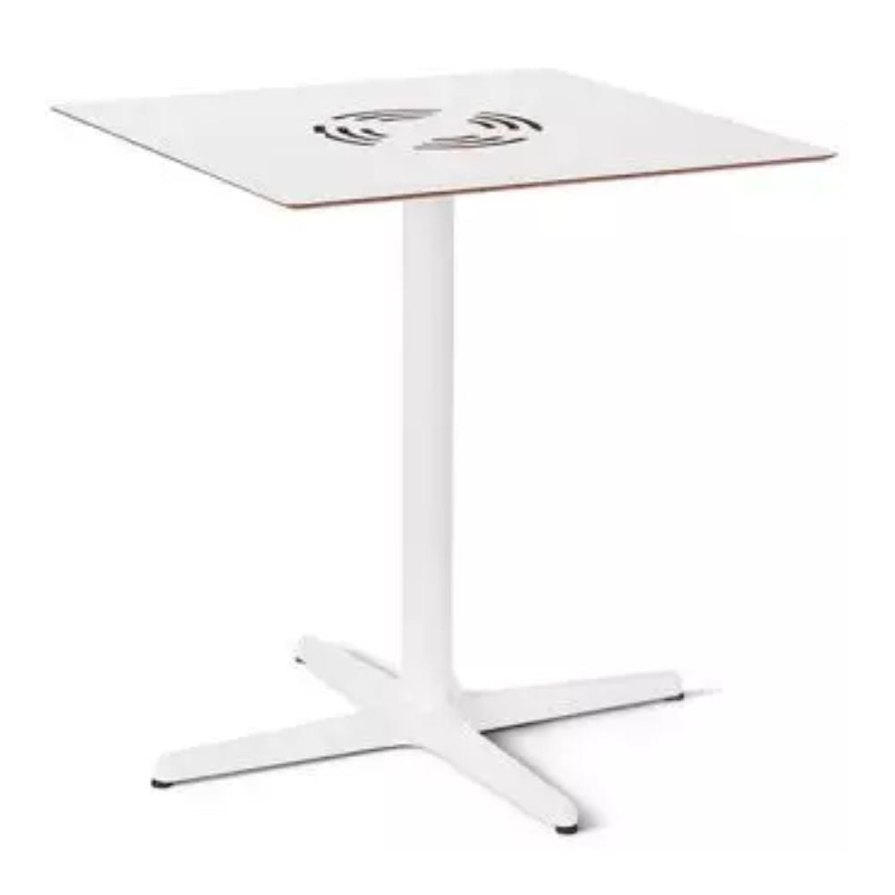 MESA RESOL TOLEDO AIRE 70x70 SQUARE | Mesa Ocasional | Estructura Aluminio | Pintado | Compacto Fenólico | Interior + Exterior - 04869 - Resol - NOGAL BEAT - Definir