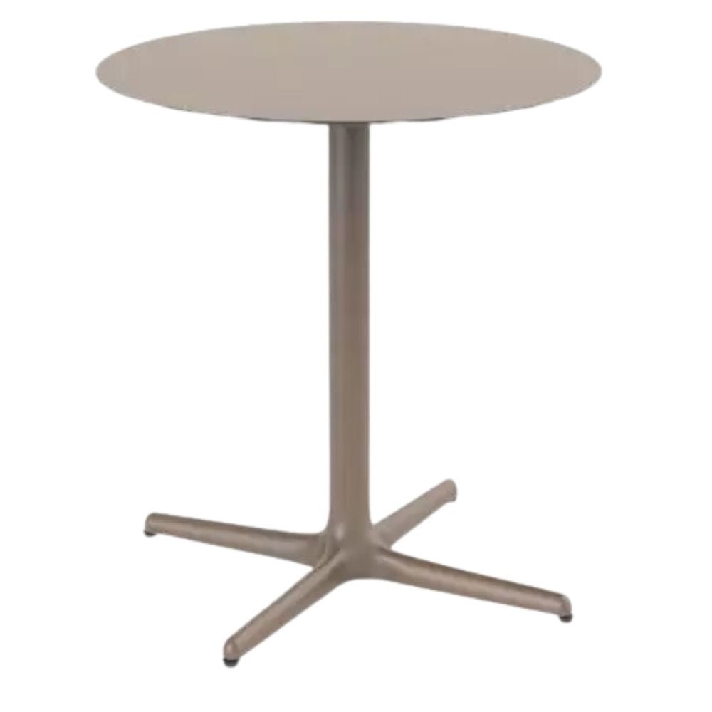 MESA RESOL TOLEDO Ø70 ROUND | Mesa Ocasional | Estructura Aluminio | Pintado | Compacto Fenólico | Circular | Interior + Exterior - 05919 - Resol - NOGAL BEAT - Sillas