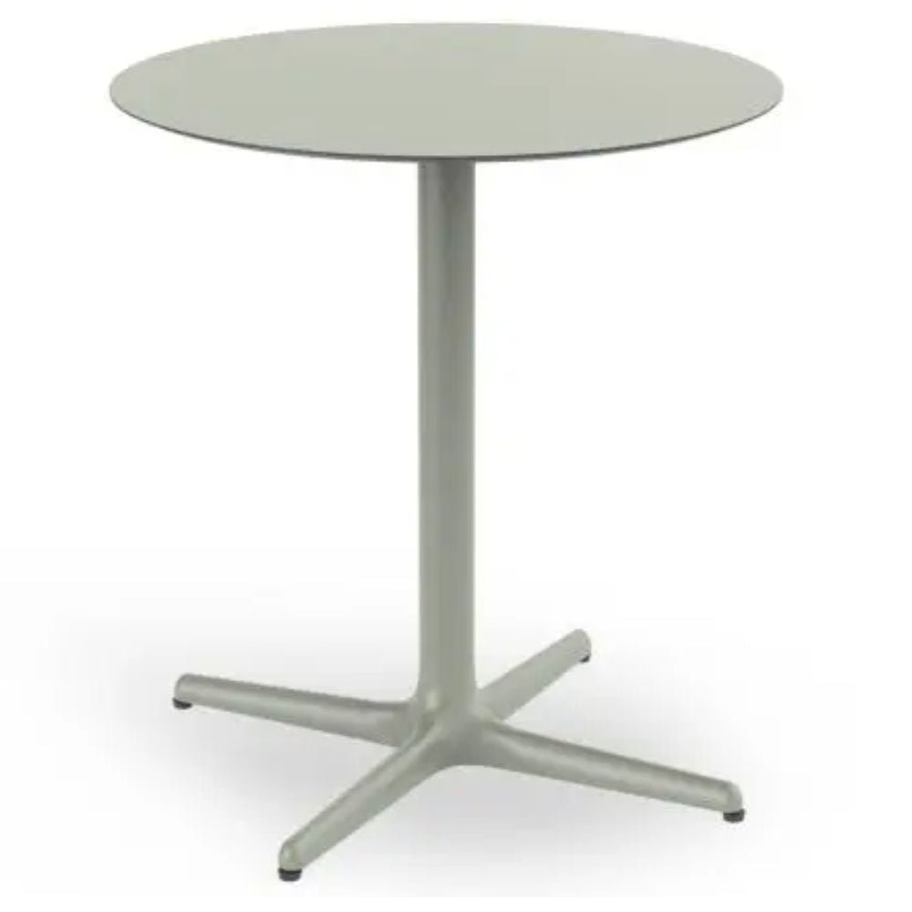 MESA RESOL TOLEDO Ø70 ROUND | Mesa Ocasional | Estructura Aluminio | Pintado | Compacto Fenólico | Circular | Interior + Exterior - 05917 - Resol - NOGAL BEAT - Sillas