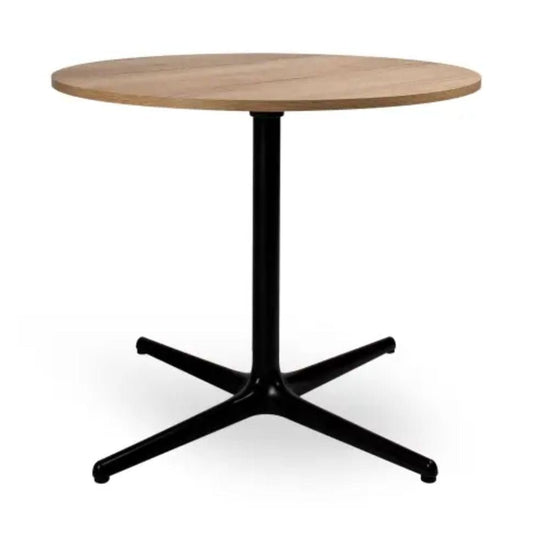 MESA RESOL TOLEDO WOOD XL 90/100 Ø90 | Mesa Ocasional | 79.3 cm | Estructura Aluminio Pintado | Melamina Madera | Interior - 06155 - Resol - NOGAL BEAT - Mesas