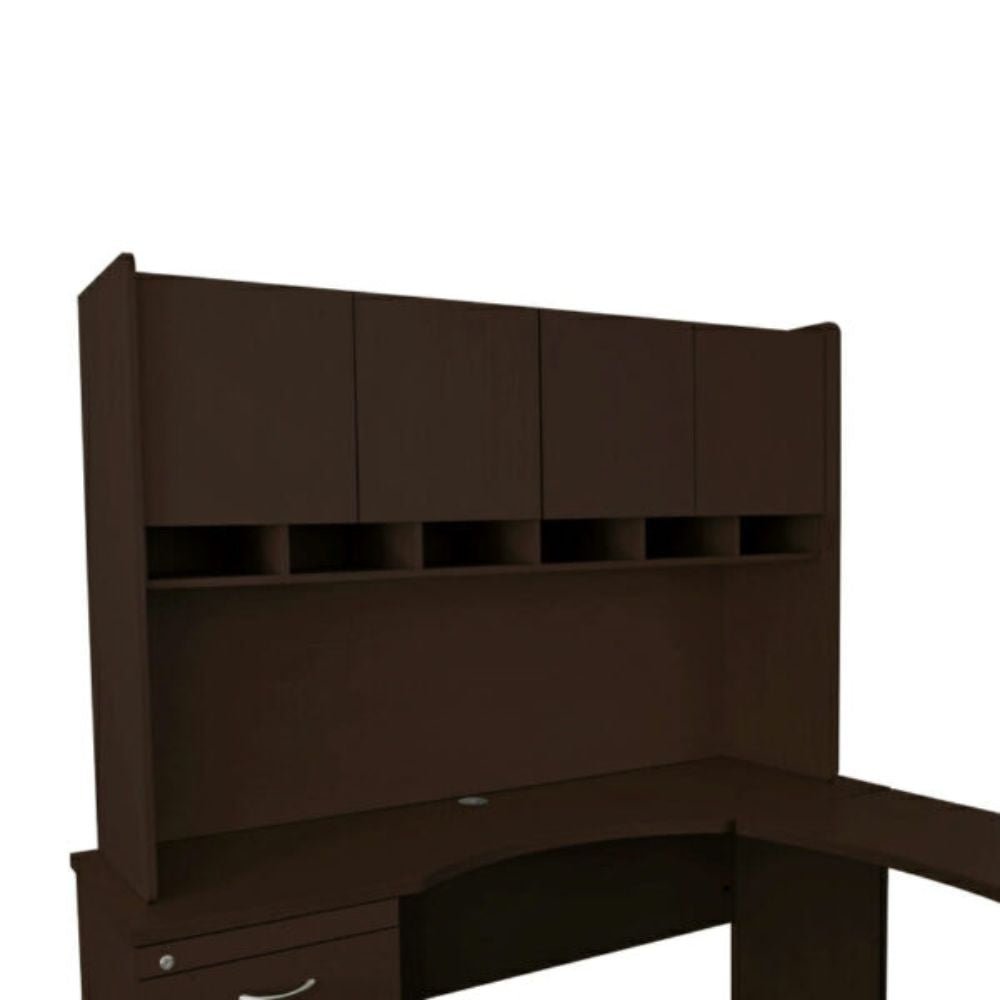 MODULO OFIK BARI 204 | Modulo Elite Ejecutivo Izquierdo | Melamina | Cajonera | 3 Gavetas | Soportes Pantallas Metal | Interior - 204 - OFIK - NOGAL BEAT - Mobiliario