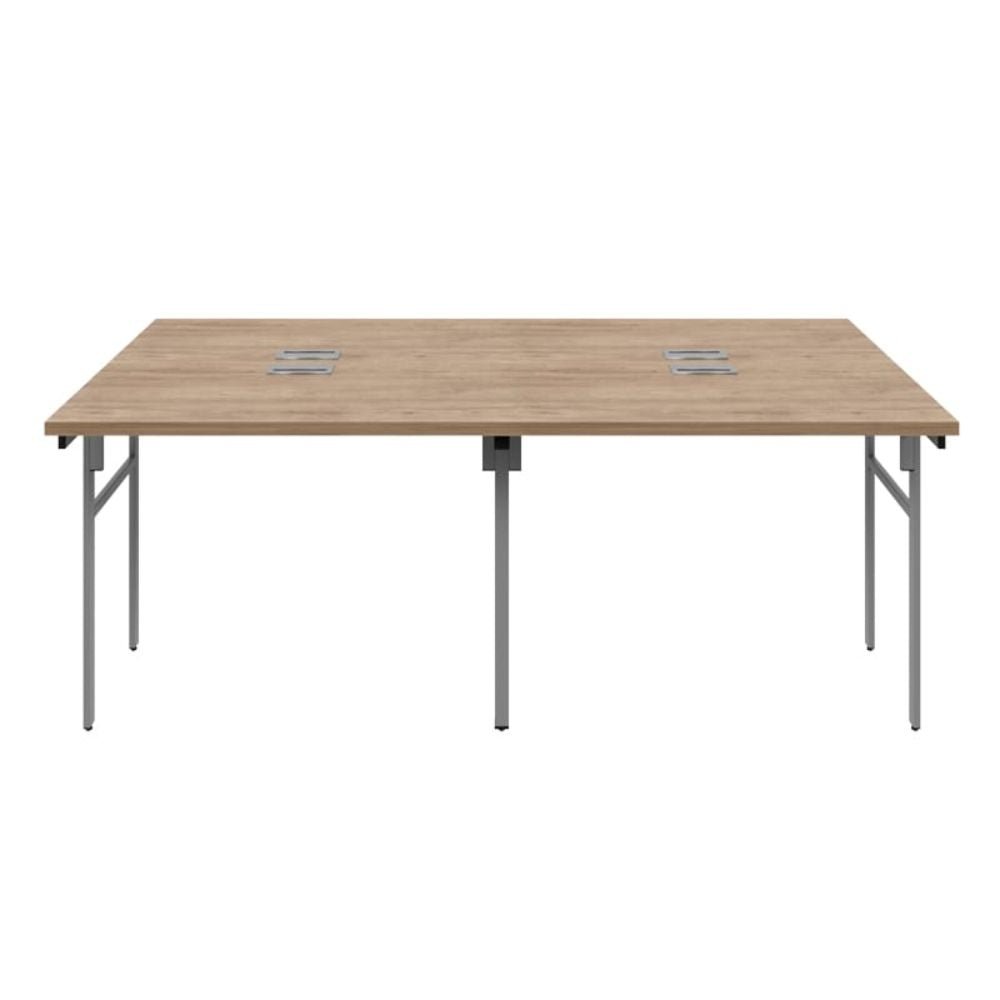 MODULO OFIK E-LINK 736 | Escritorios 4 Usuarios 626 | 1.50x60 | Melamina | Regatón Nivelador | Cantos Protegidos | Interior - 736 - OFIK - NOGAL BEAT - Accesorios