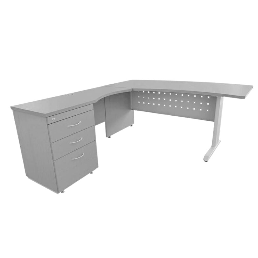 Módulo ejecutivo OFIK MILAN 207 de 3 gavetas en melamina y aluminio