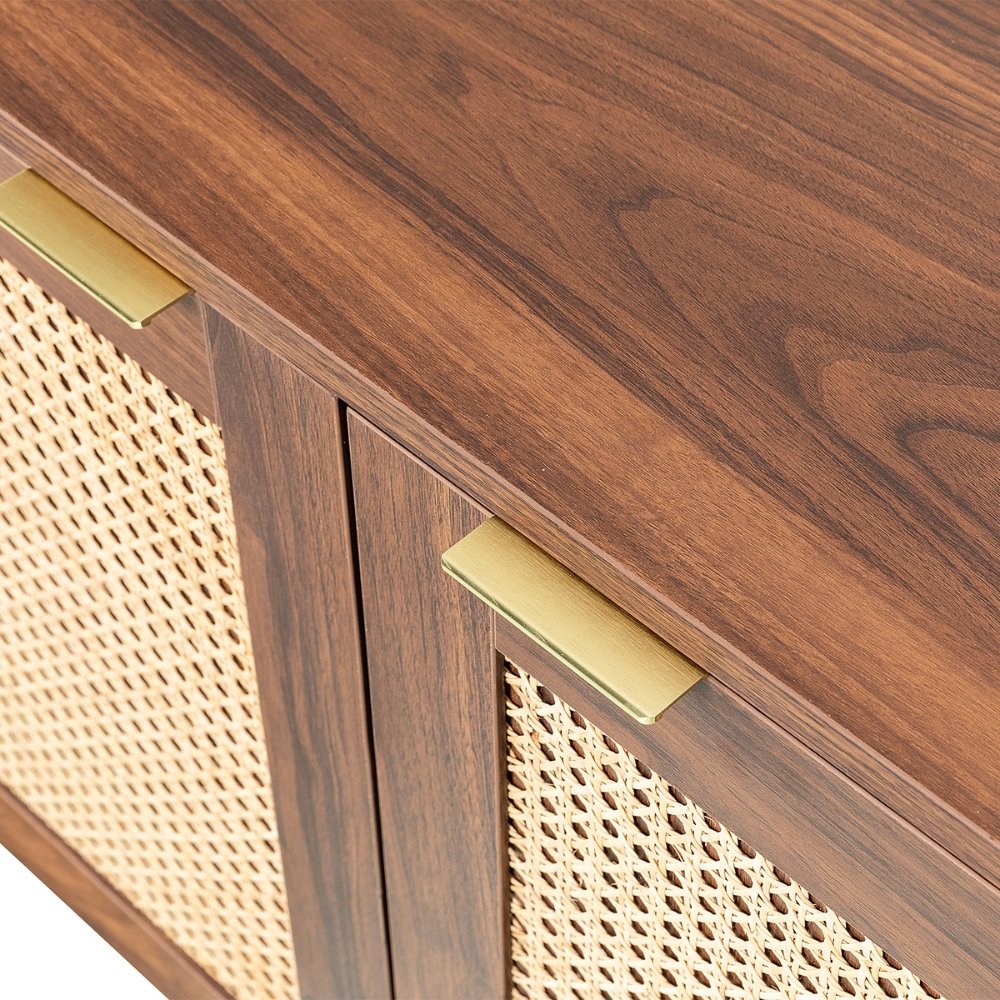 Nogal Beat Akumal Rattan Credenza - CRED0903546 - Mundo In - NOGAL BEAT -
