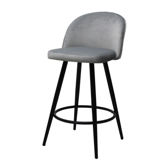 Nogal Beat Avila Banco Alto Tapizado Tela Tipo Terciopelo Uso Interior Diseño Nordico - BANC0903741 - Mundo In - NOGAL BEAT - Bancos
