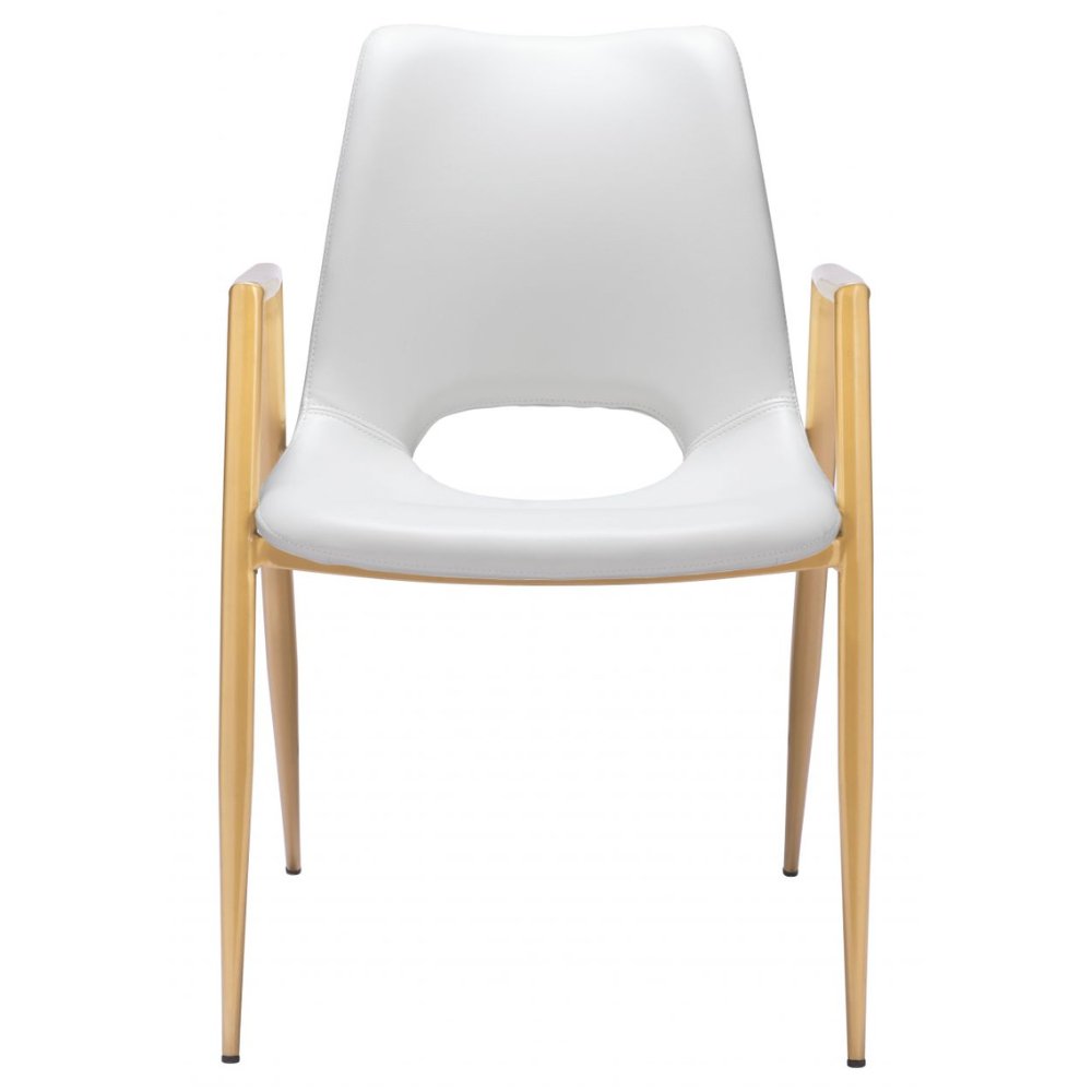 NOGAL BEAT DESI | Silla para Comedor Restaurante Cafeteria | Base Dorada | Asiento Disponible en Varios Colores | Piel Sintetica | Interior - 109550 - Zuo - NOGAL BEAT -