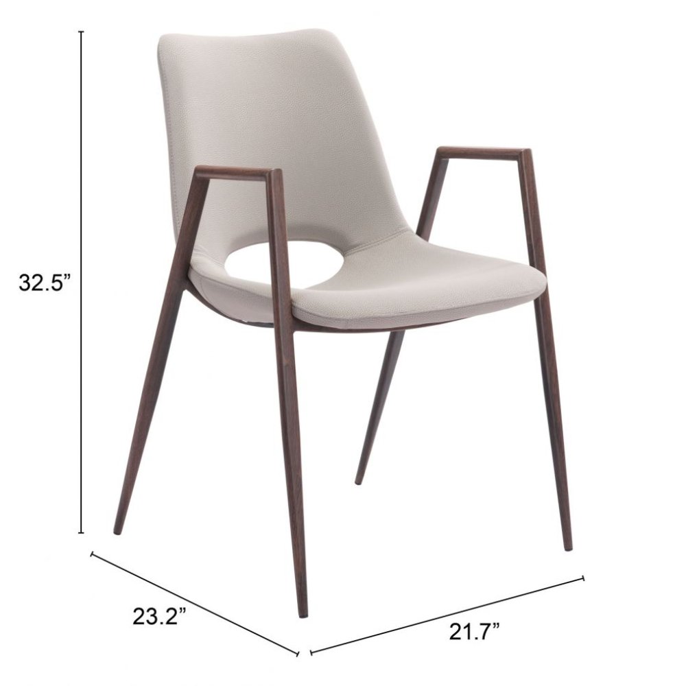 NOGAL BEAT DESI | Silla para Comedor Restaurante Cafeteria | Varios Colores | Piel Sintetica | Interior - 101696 - Zuo - NOGAL BEAT -