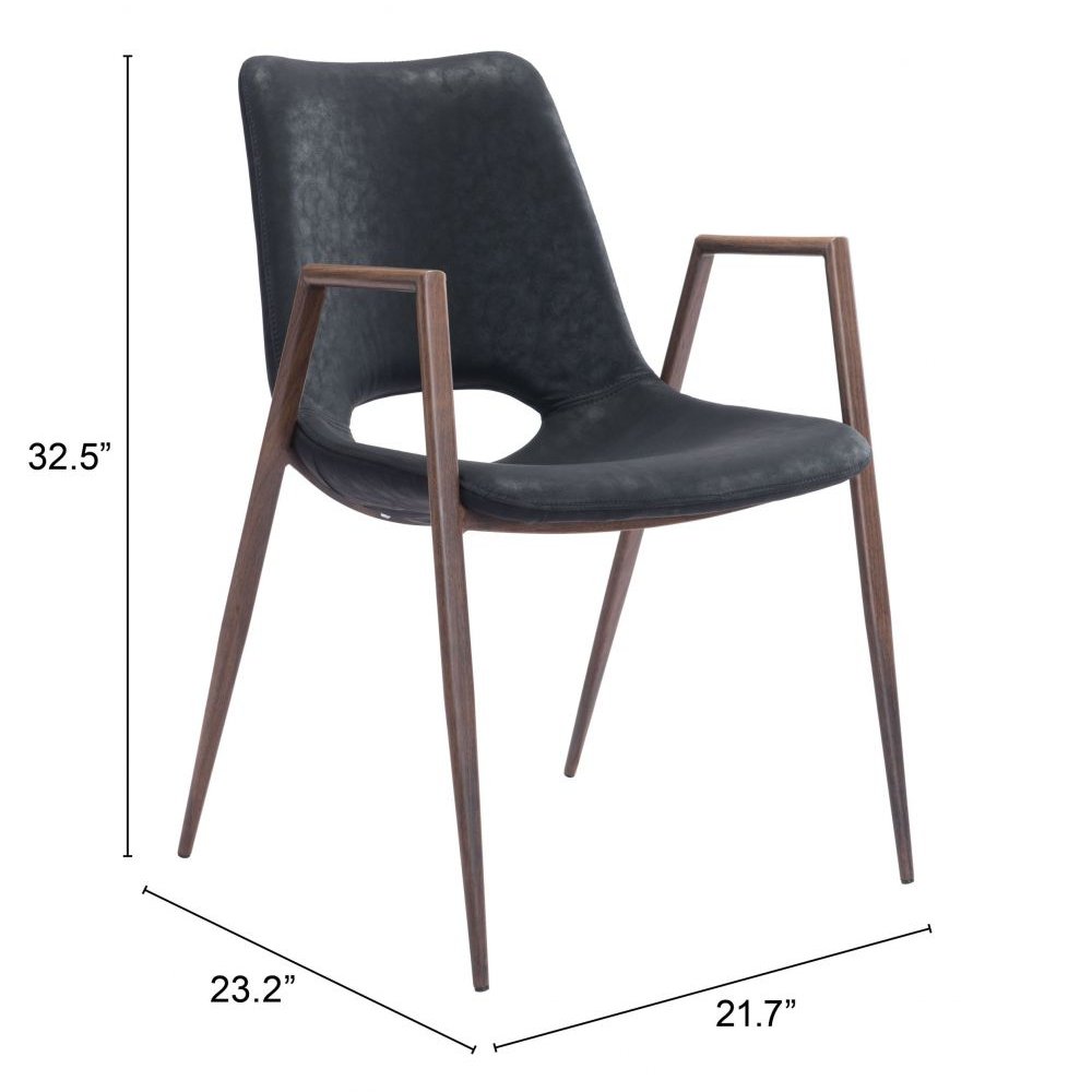 NOGAL BEAT DESI | Silla para Comedor Restaurante Cafeteria | Varios Colores | Piel Sintetica | Interior - 101694 - Zuo - NOGAL BEAT -