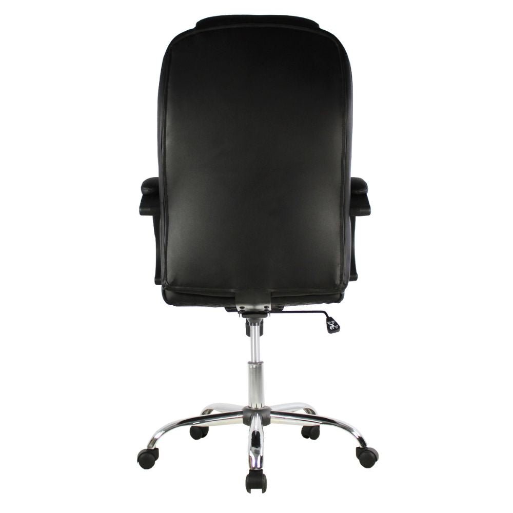 SILLA KINGSTRONG MOB-1097 Granada SILL0903522 | Silla Ejecutiva Uso de Oficina | Base Estrella Giratoria | Tapizado Tela | Interior | Poliuretano Alto Respaldo Tela Tipo “PU” Acero Cromado Soporte Lumbar Descansabrazos y base tipo estrella cromada Estrella con Rodajas Negra Para Buena Postura Base Pistón Neumático Palanca Reguladora Comodidad Buen Diseño Oficina Home Office Corporativo Rodajas de Nylon Comodidad Espacio de Trabajo Respaldo con doble acojinamiento Reclinable Moderno Mundo In