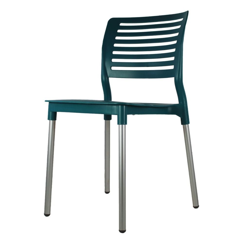 SILLA KINGSTRONG JM GALERI SILL0020315 | Silla Estilizada Jardín Comedor | Base 4 Puntas | Terminado Anodizado | Polipropileno | Interior + Exterior