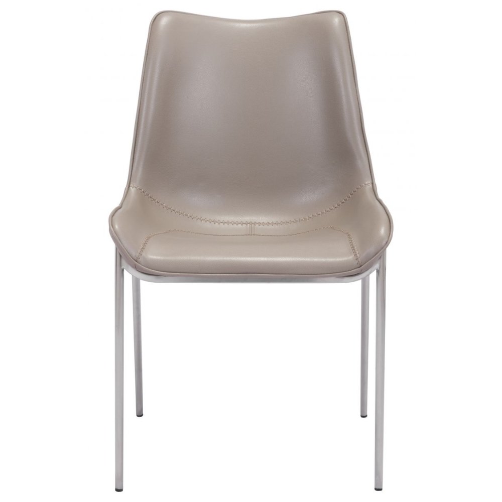 NOGAL BEAT MAGNUS | Silla para Comedor Restaurante | Patas Acero Inoxidable | Varios Colores | Piel Sintetica | Interior - 101269 - Zuo - NOGAL BEAT -