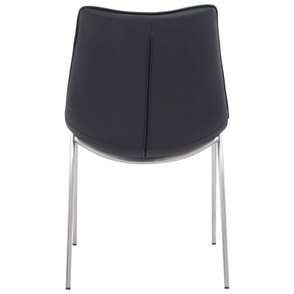 NOGAL BEAT MAGNUS | Silla para Comedor Restaurante | Patas Acero Inoxidable | Varios Colores | Piel Sintetica | Interior - 101271 - Zuo - NOGAL BEAT -