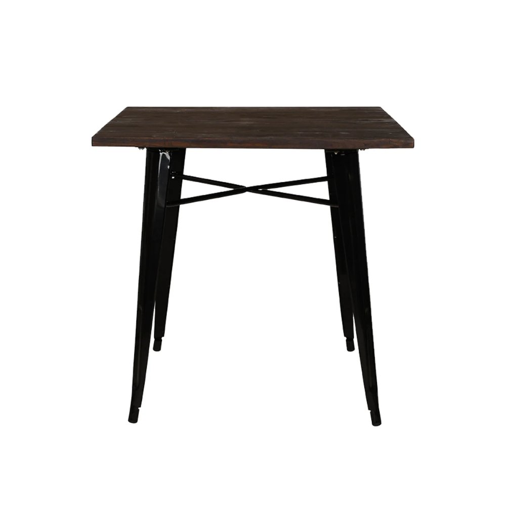 Nogal Beat Mesa Gante 80x80 Tipo Tolix Diseño Industrial para Restaurante - MESA0360231 - Mundo In - NOGAL BEAT -