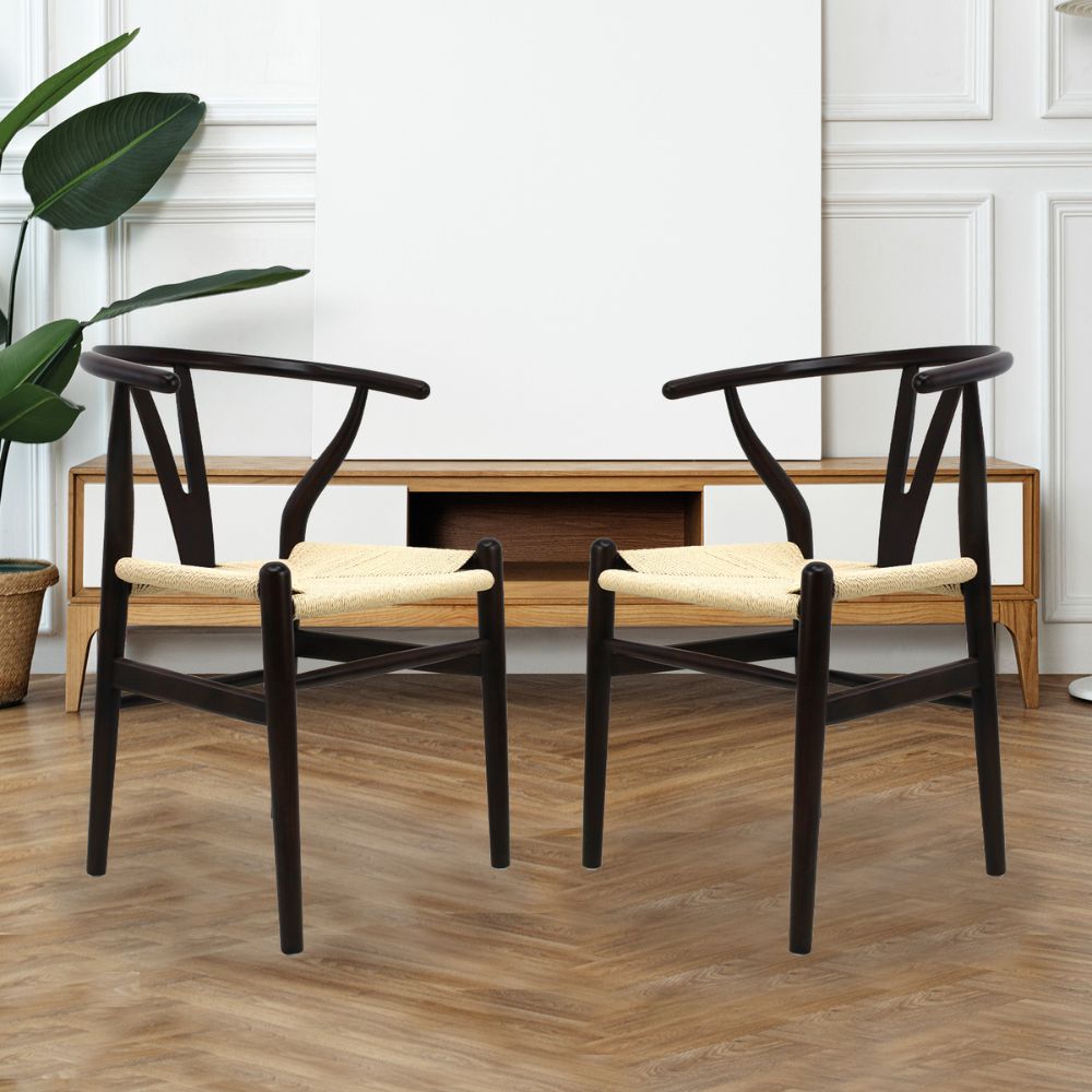 SILLA KINGSTRONG MICERINO MOB-098 SILL0903560 | Silla Ocasional Decorativa Descanso Comodidad con Modernidad Hogar | Base 4 Puntas Estilo Escandinavo | Madera | Asiento Papel Trenzado Impermeable | Interior | Sala de Estar Sala de Espera Vestíbulo Casa Habitación Estética Sillas Bonitas  Comercial Ambientada