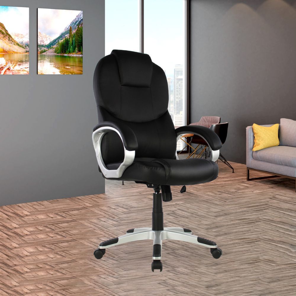 SILLA KINGSTRONG MOB-1107 Segovia SILL0903524 | Silla Ejecutiva Uso de Oficina | Base Estrella Giratoria | Tapizado Tela | Poliuretano | Interior | Poliuretano Alto Respaldo Tela Tipo “Mesh” Acero Cromado Soporte Lumbar Estrella Cromada Base Móvil Plastificada Tipo Estrella con Rodajas Negra Para Buena Postura Base Pistón Neumático Palanca Reguladora Comodidad Buen Diseño Oficina Home Office Corporativo Rodajas de Nylon Comodidad Espacio de Trabajo Alta Calidad Acojinamiento Amboientada