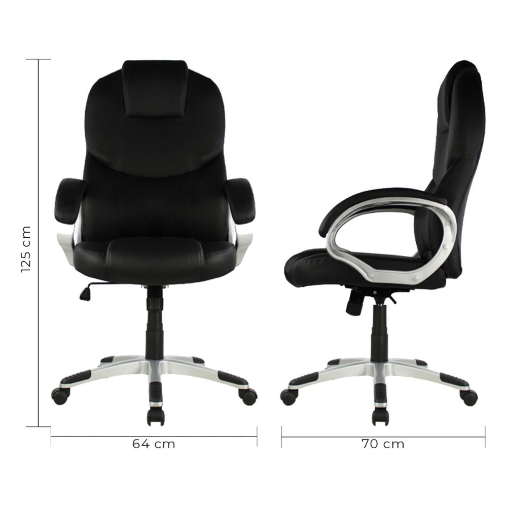 SILLA KINGSTRONG MOB-1107 Segovia SILL0903524 | Silla Ejecutiva Uso de Oficina | Base Estrella Giratoria | Tapizado Tela | Poliuretano | Interior | Poliuretano Alto Respaldo Tela Tipo “Mesh” Acero Cromado Soporte Lumbar Estrella Cromada Base Móvil Plastificada Tipo Estrella con Rodajas Negra Para Buena Postura Base Pistón Neumático Palanca Reguladora Comodidad Buen Diseño Oficina Home Office Corporativo Rodajas de Nylon Comodidad Espacio de Trabajo Alta Calidad Acojinamiento Extra en Zona de Cabeza y Borde 