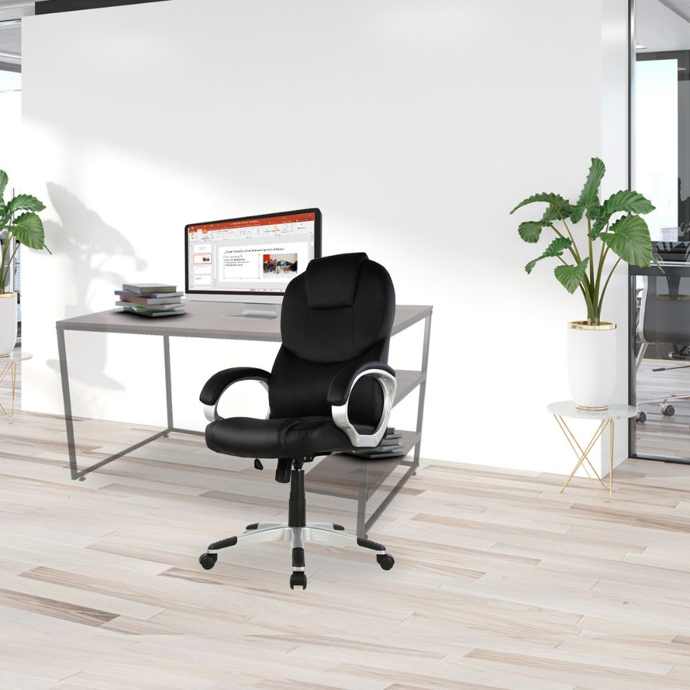 SILLA KINGSTRONG MOB-1107 Segovia SILL0903524 | Silla Ejecutiva Uso de Oficina | Base Estrella Giratoria | Tapizado Tela | Poliuretano | Interior | Poliuretano Alto Respaldo Tela Tipo “Mesh” Acero Cromado Soporte Lumbar Estrella Cromada Base Móvil Plastificada Tipo Estrella con Rodajas Negra Para Buena Postura Base Pistón Neumático Palanca Reguladora Comodidad Buen Diseño Oficina Home Office Corporativo Rodajas de Nylon Comodidad Espacio de Trabajo Alta Calidad Acojinamiento Ambientada