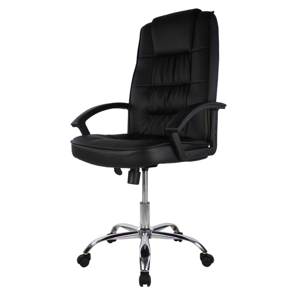 SILLA KINGSTRONG MOB-D68 Soria SILL0903519 | Silla Ejecutiva Uso de Oficina | Base Estrella Cromada | Tapiz PU | Poliuretano | Interior | Acero Cromado Tapizado en PU Poliuretano Respaldo Acojinado Reclinable Largos Descansabrazos Base Móvil  Estrella Cromada Para Buena Postura Base Pistón Neumático Palanca Reguladora Comodidad Buen Diseño Oficina Home Office Corporativo Rodajas de Nylon Comodidad Espacio de Trabajo Mundo In