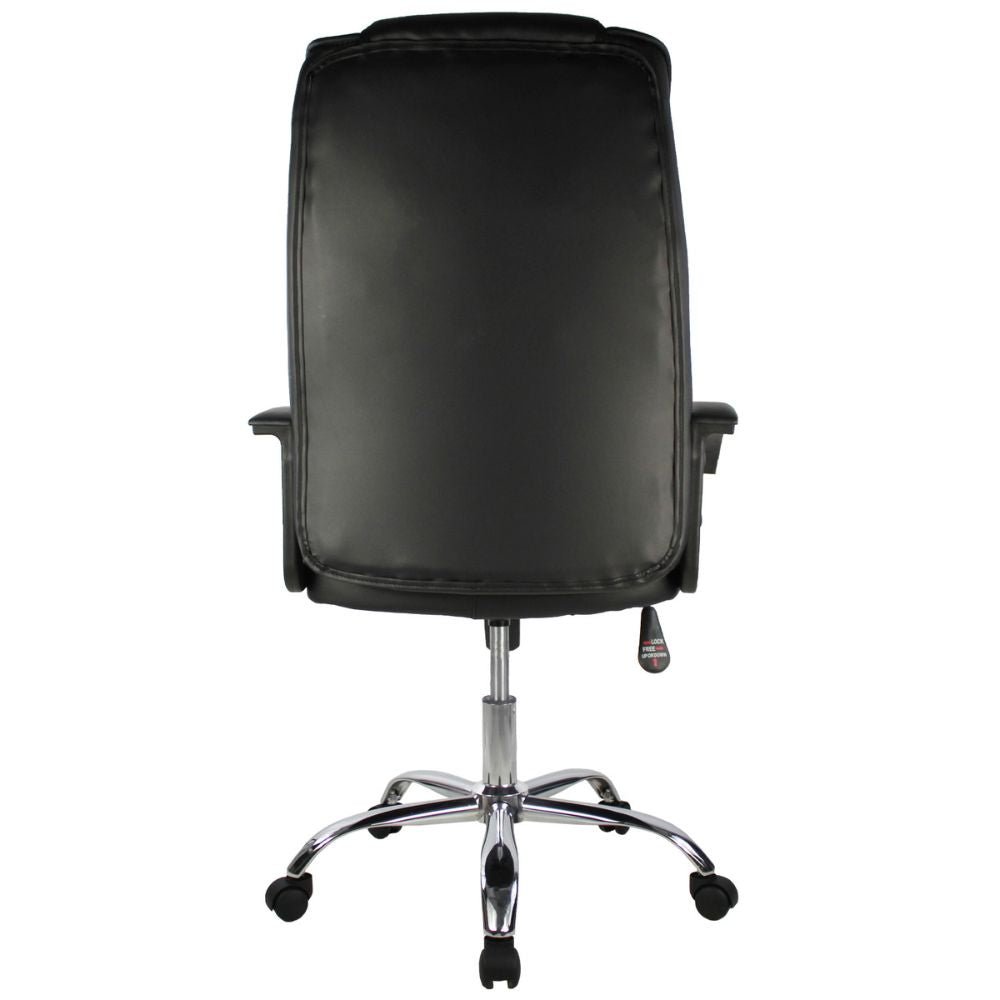 SILLA KINGSTRONG MOB-D68 Soria SILL0903519 | Silla Ejecutiva Uso de Oficina | Base Estrella Cromada | Tapiz PU | Poliuretano | Interior | Acero Cromado Tapizado en PU Poliuretano Respaldo Acojinado Reclinable Largos Descansabrazos Base Móvil  Estrella Cromada Para Buena Postura Base Pistón Neumático Palanca Reguladora Comodidad Buen Diseño Oficina Home Office Corporativo Rodajas de Nylon Comodidad Espacio de Trabajo Mundo In