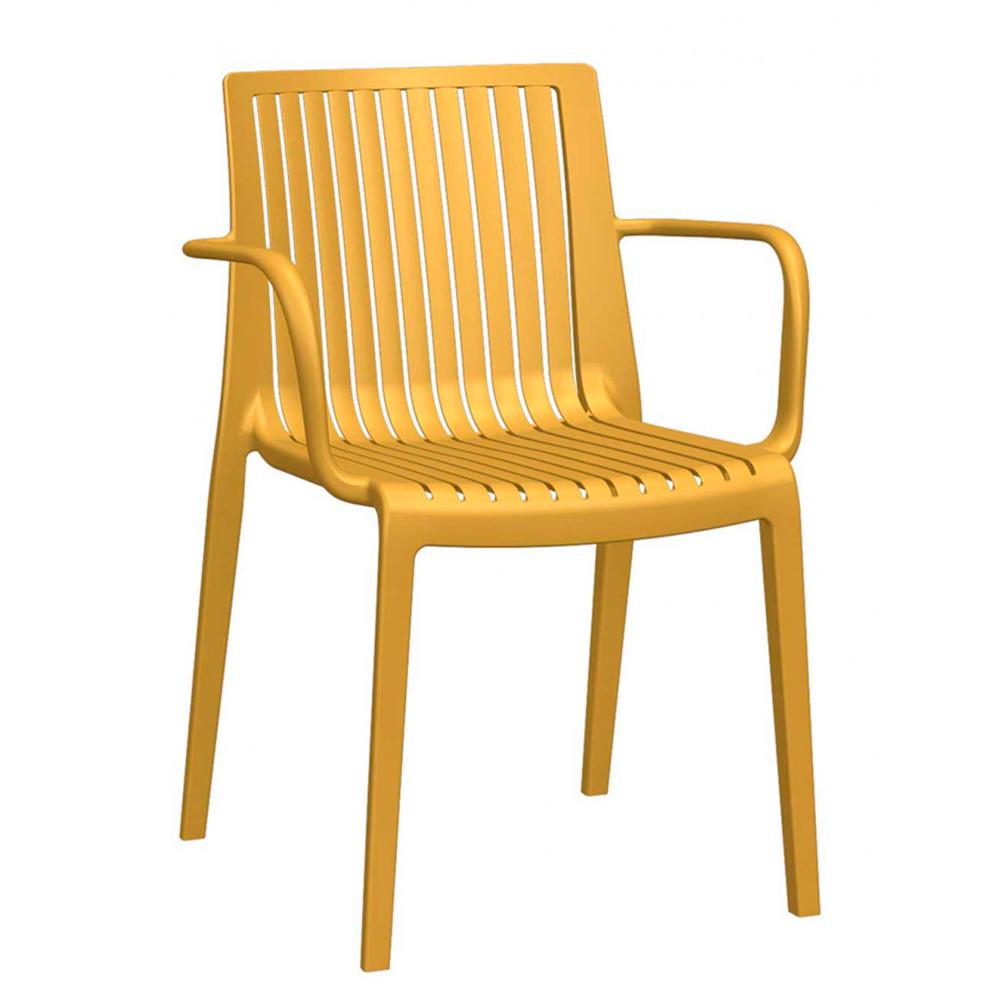 Silla de terraza Offiho Milos OHV-7203A en polipropileno con brazos, una sola pieza, varios colores.