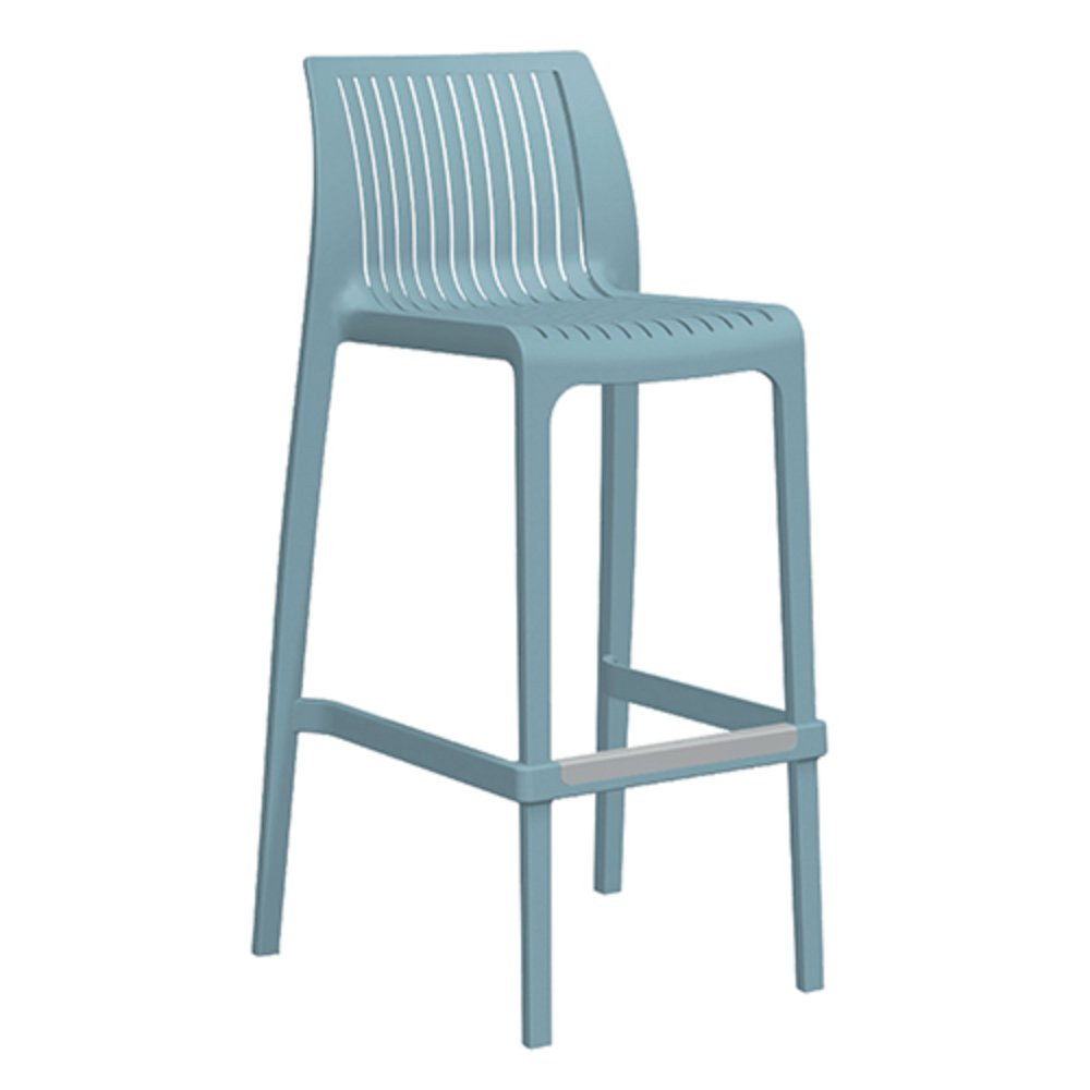 Banco alto Offiho Milos OHV-7203BB de una sola pieza en polipropileno con diseño ergonómico