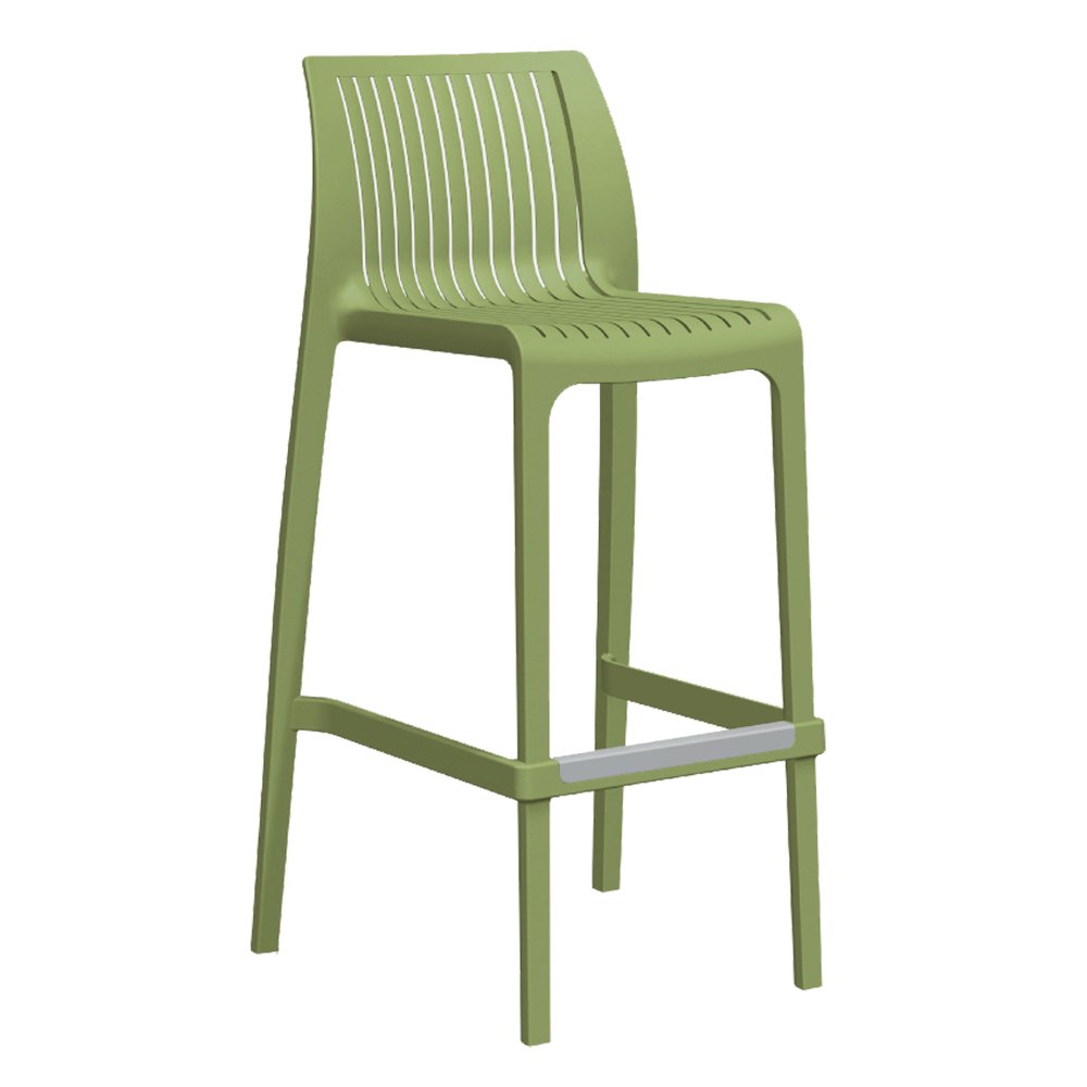 Banco alto Offiho Milos OHV-7203BB de una sola pieza en polipropileno con diseño ergonómico