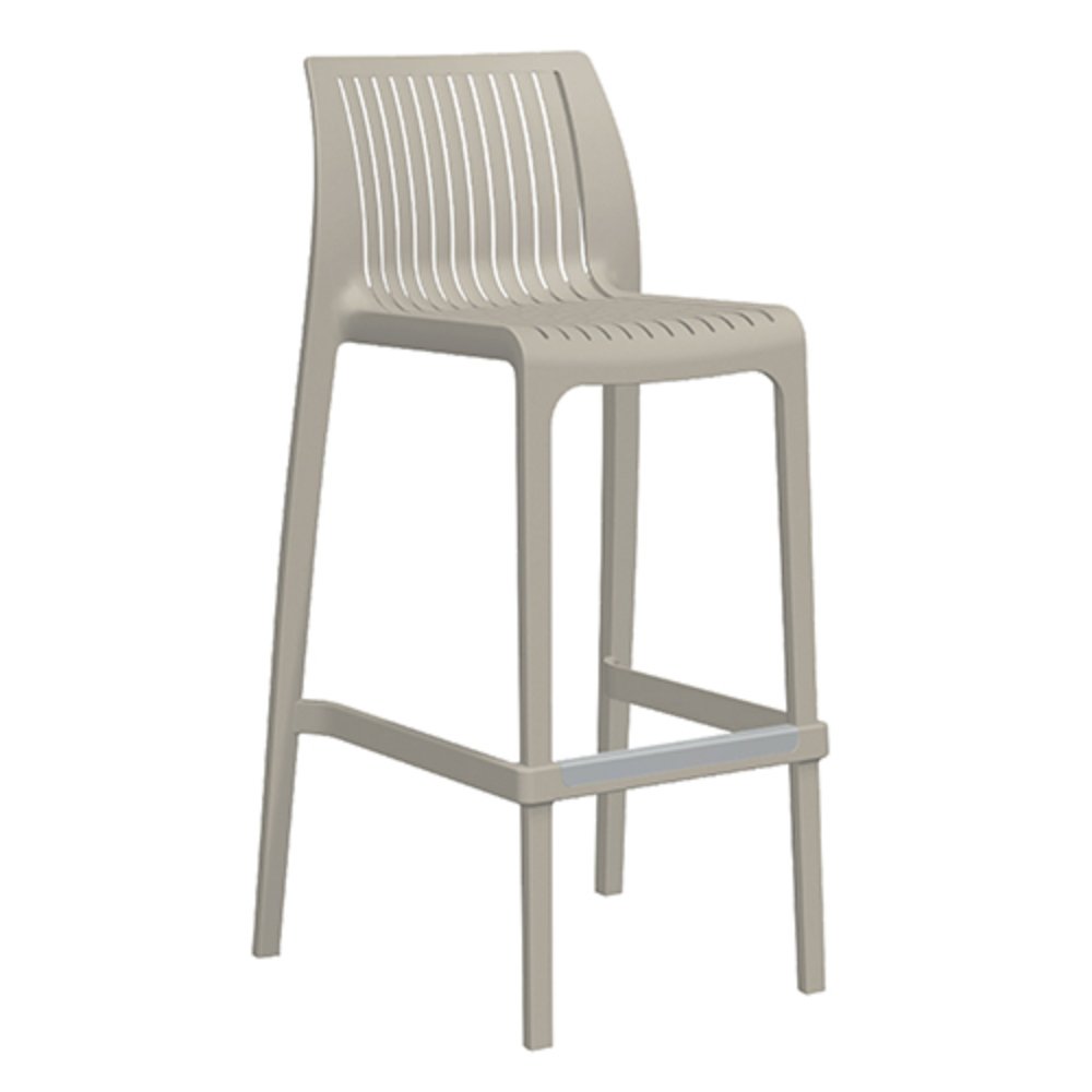 Banco alto Offiho Milos OHV-7203BB de una sola pieza en polipropileno con diseño ergonómico