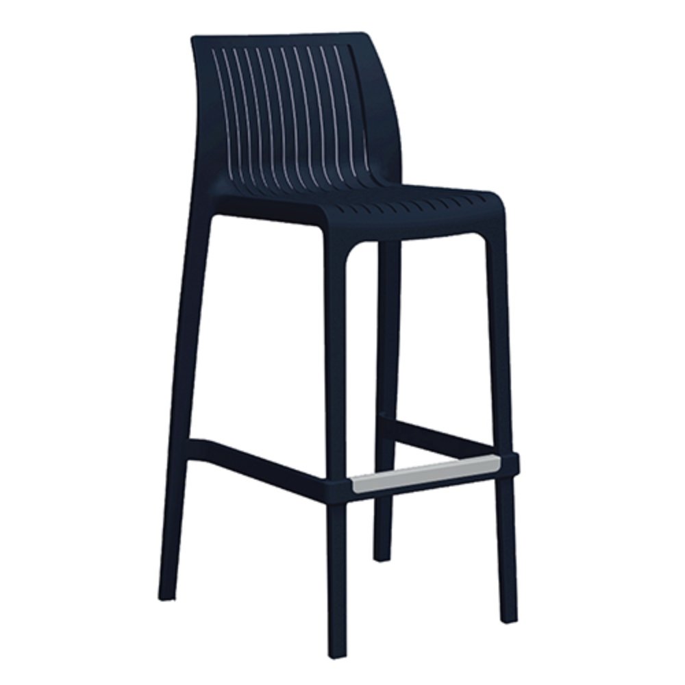 Banco alto Offiho Milos OHV-7203BB de una sola pieza en polipropileno con diseño ergonómico