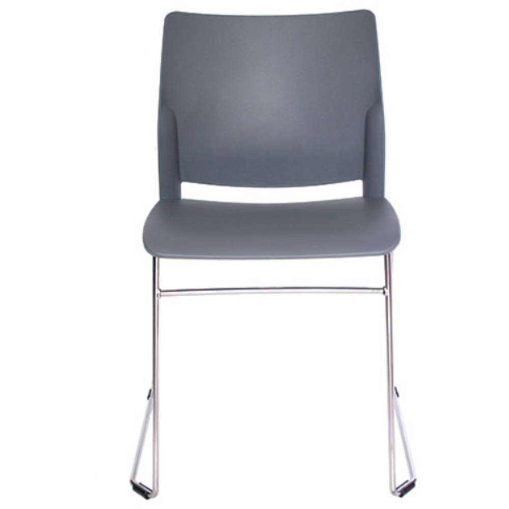 Silla de visita ergonómica OFFIHO ALPHA OHV-102 con base trineo cromada y asiento de polipropileno.