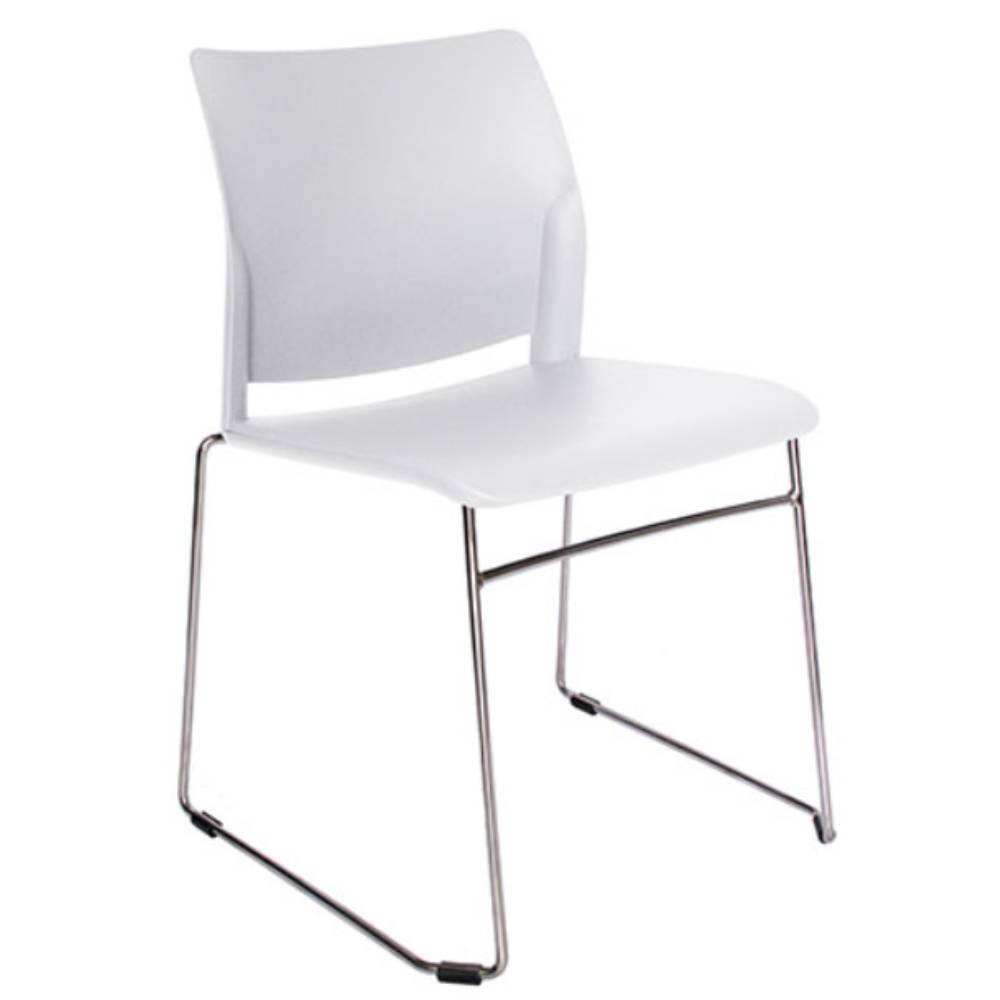 Silla de visita ergonómica OFFIHO ALPHA OHV-102 con base trineo cromada y asiento de polipropileno.