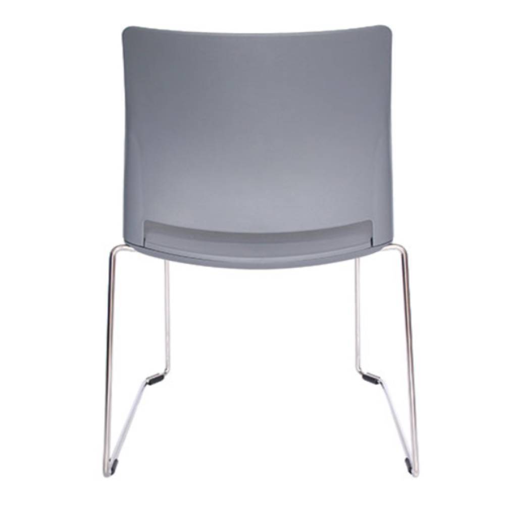 Silla de visita ergonómica OFFIHO ALPHA OHV-102 con base trineo cromada y asiento de polipropileno.