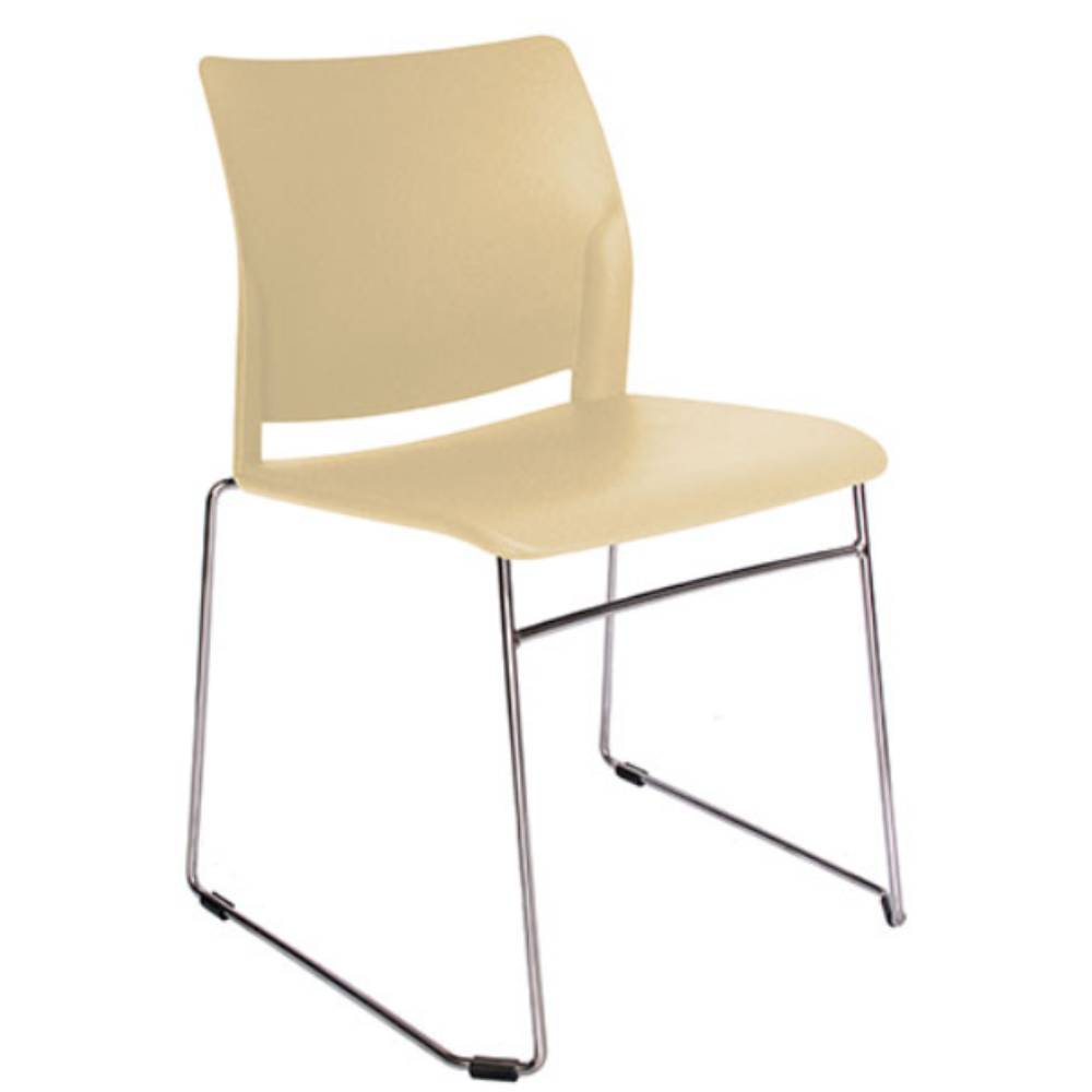 Silla de visita ergonómica OFFIHO ALPHA OHV-102 con base trineo cromada y asiento de polipropileno.