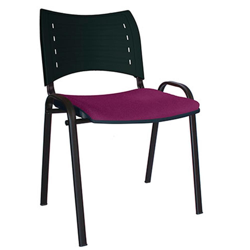 Silla de visita Offiho Innova OHV-3000 con respaldo de polipropileno, asiento tapizado y base de cuatro puntas