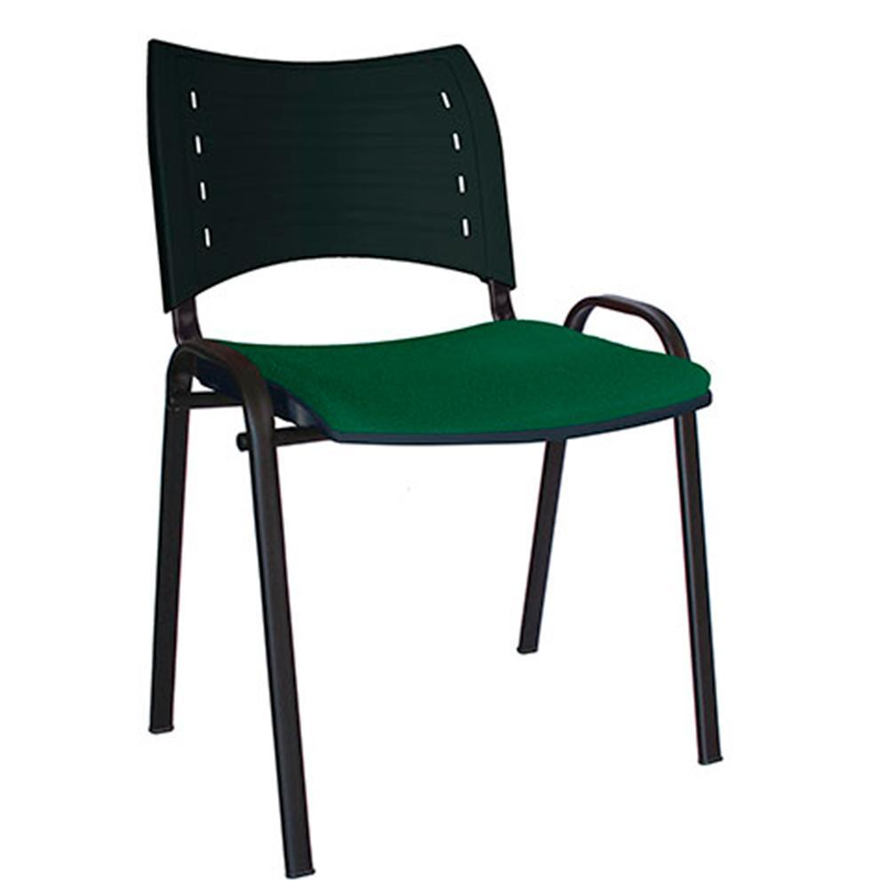 Silla de visita Offiho Innova OHV-3000 con respaldo de polipropileno, asiento tapizado y base de cuatro puntas
