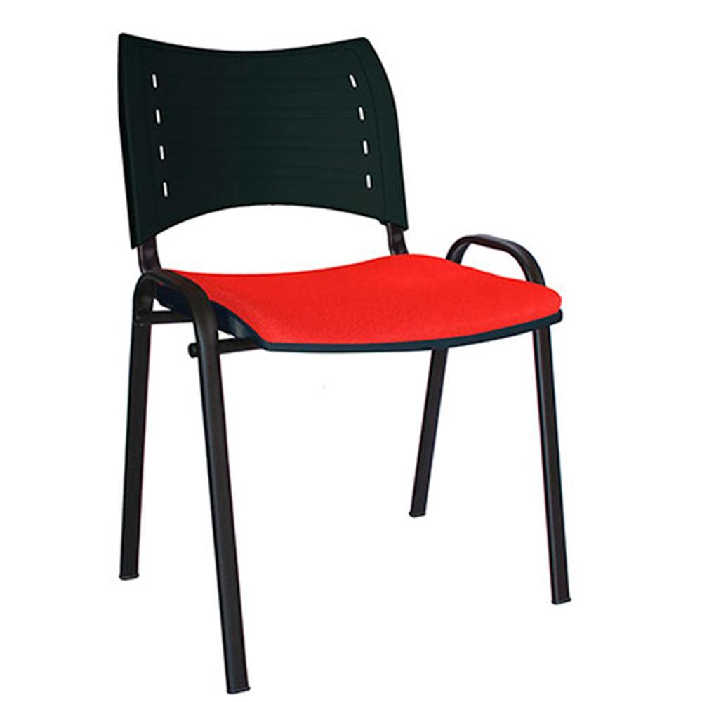 Silla de visita Offiho Innova OHV-3000 con respaldo de polipropileno, asiento tapizado y base de cuatro puntas