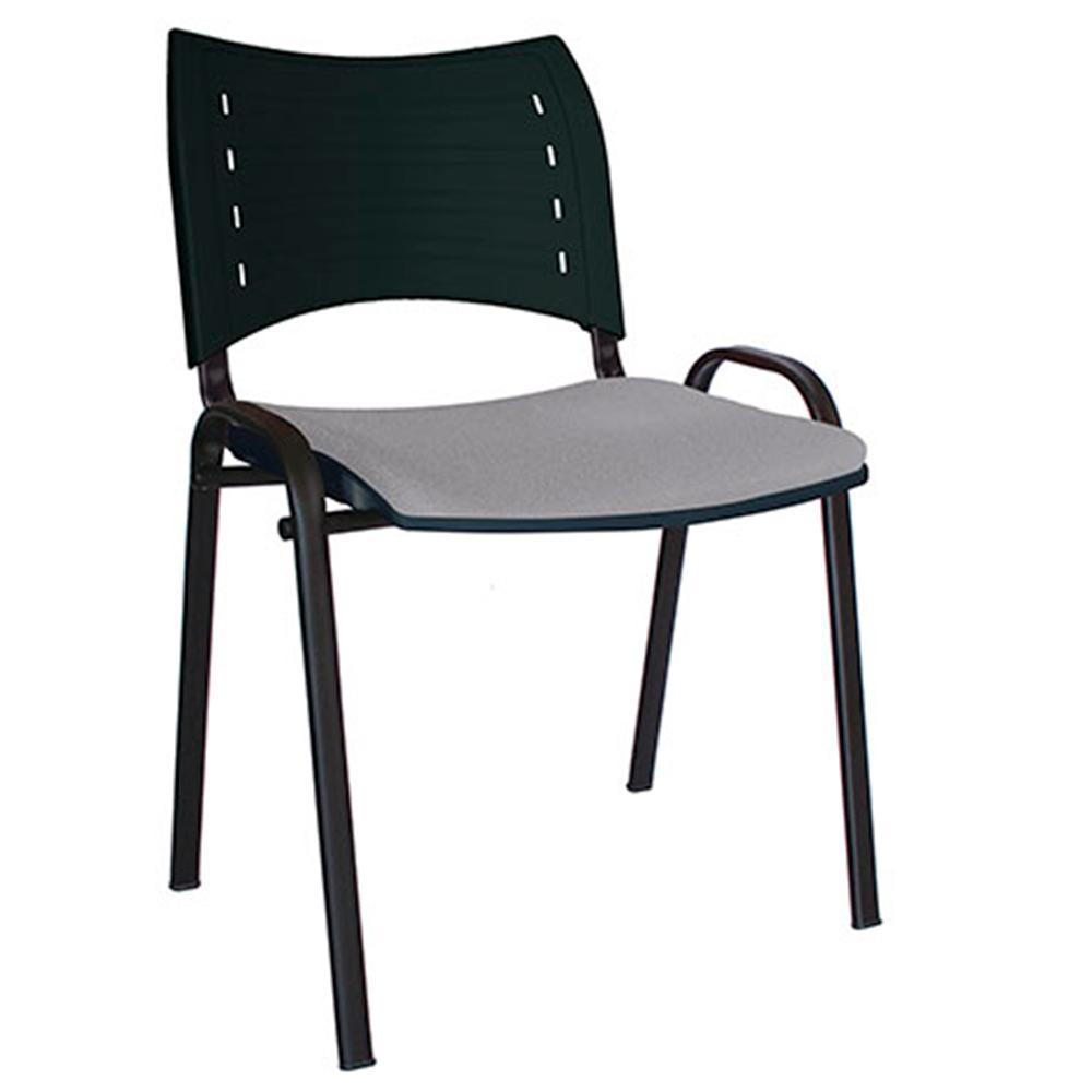 Silla de visita Offiho Innova OHV-3000 con respaldo de polipropileno, asiento tapizado y base de cuatro puntas