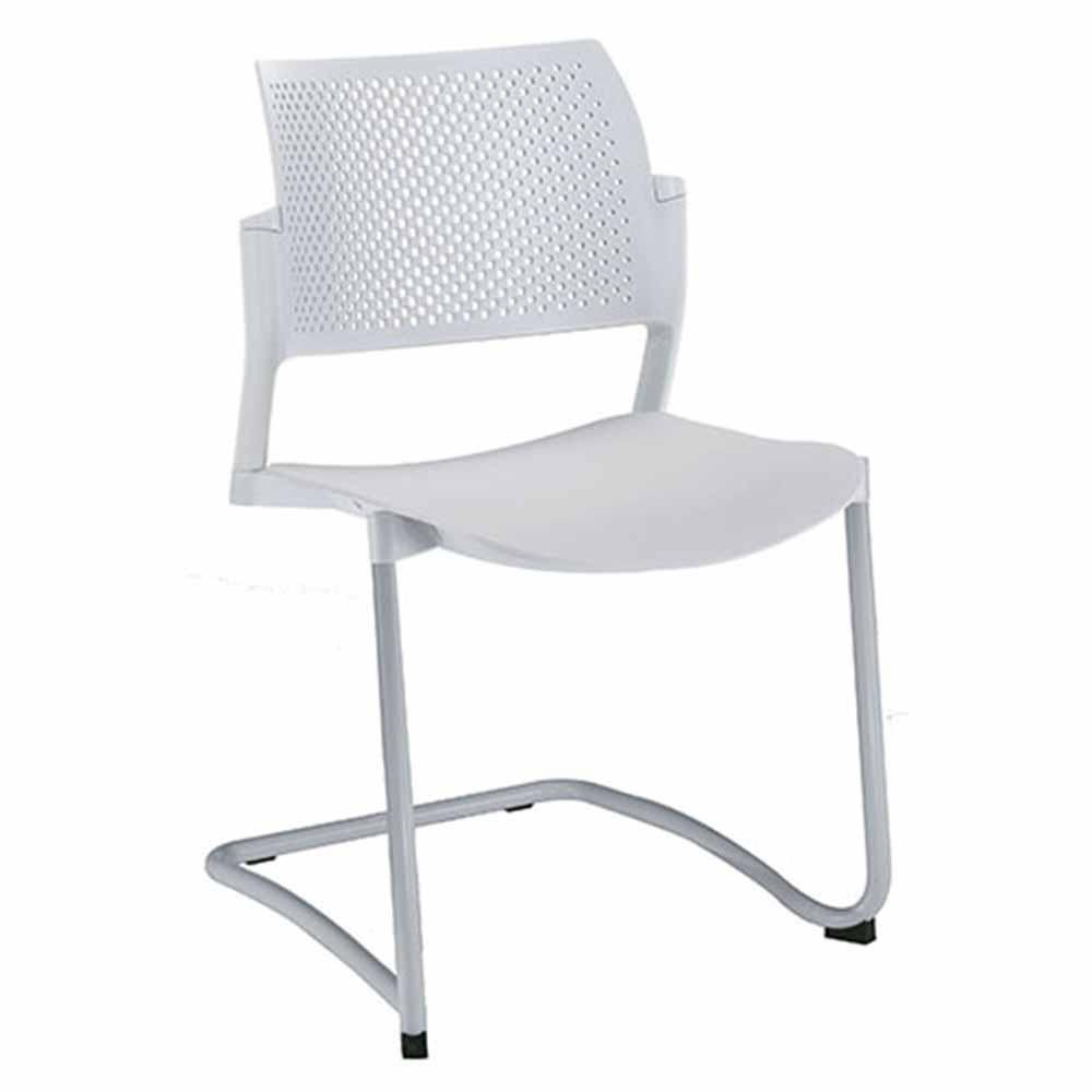 Silla de visita Offiho Kyos OHT-319 con base trineo de acero y asiento y respaldo en polipropileno de colores