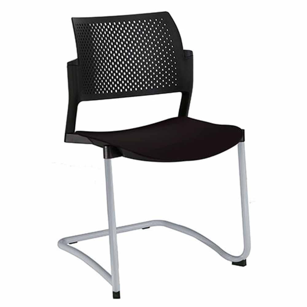 Silla de visita Offiho Kyos OHT-319 con base trineo de acero y asiento y respaldo en polipropileno de colores