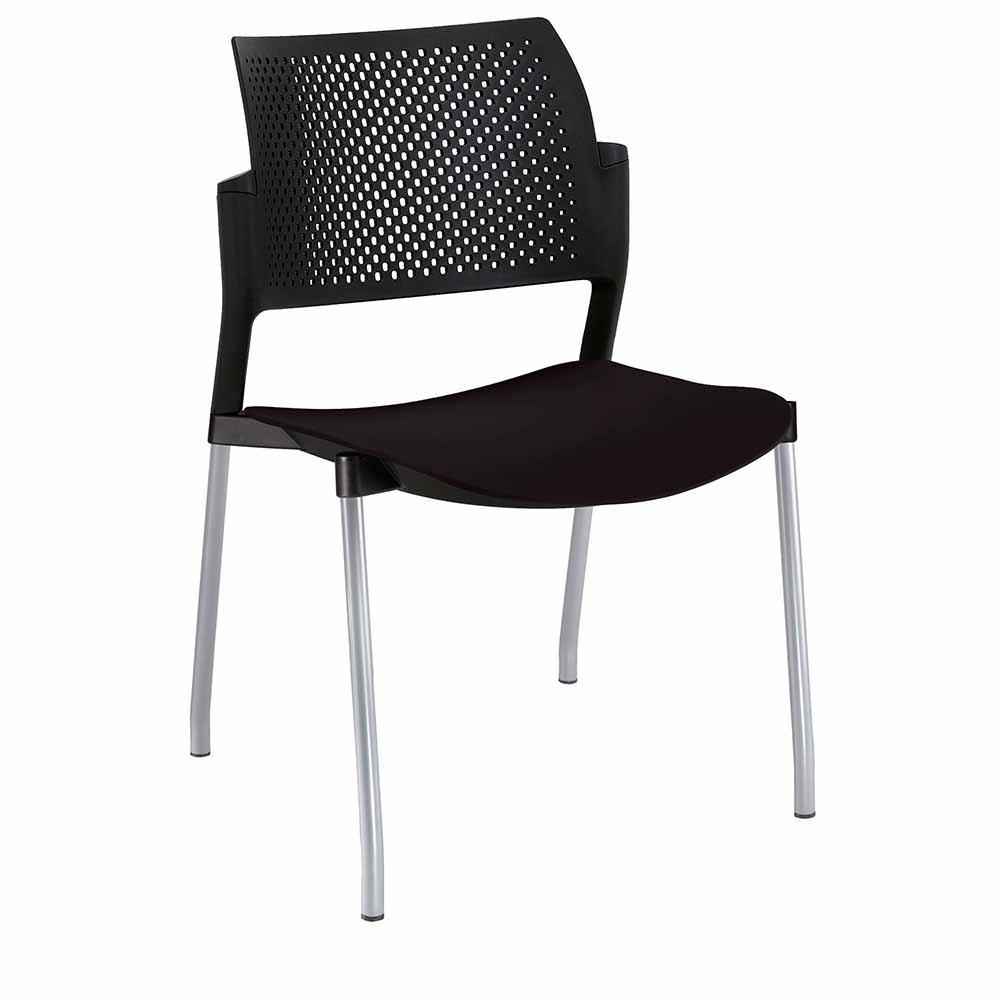 Silla de visita OFFIHO KYOS OHV-310 con base de cuatro patas de acero y asiento de polipropileno.
