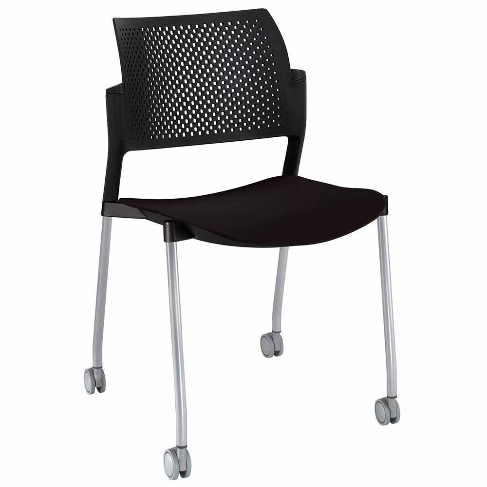 Silla de visita OFFIHO KYOS OHV-311 con asiento y respaldo de polipropileno y base con rodajas