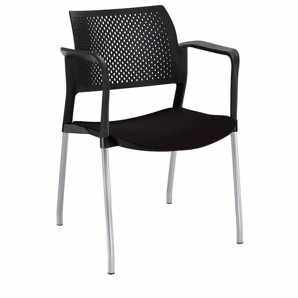 Silla de visita OFFIHO KYOS OHV-312 con asiento y respaldo en polipropileno sobre estructura de acero de 4 patas