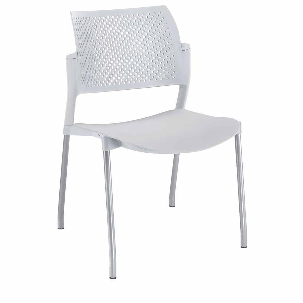 Silla de visita OFFIHO Kyos OHV-315CR con base de 4 puntas cromada y asiento de polipropileno