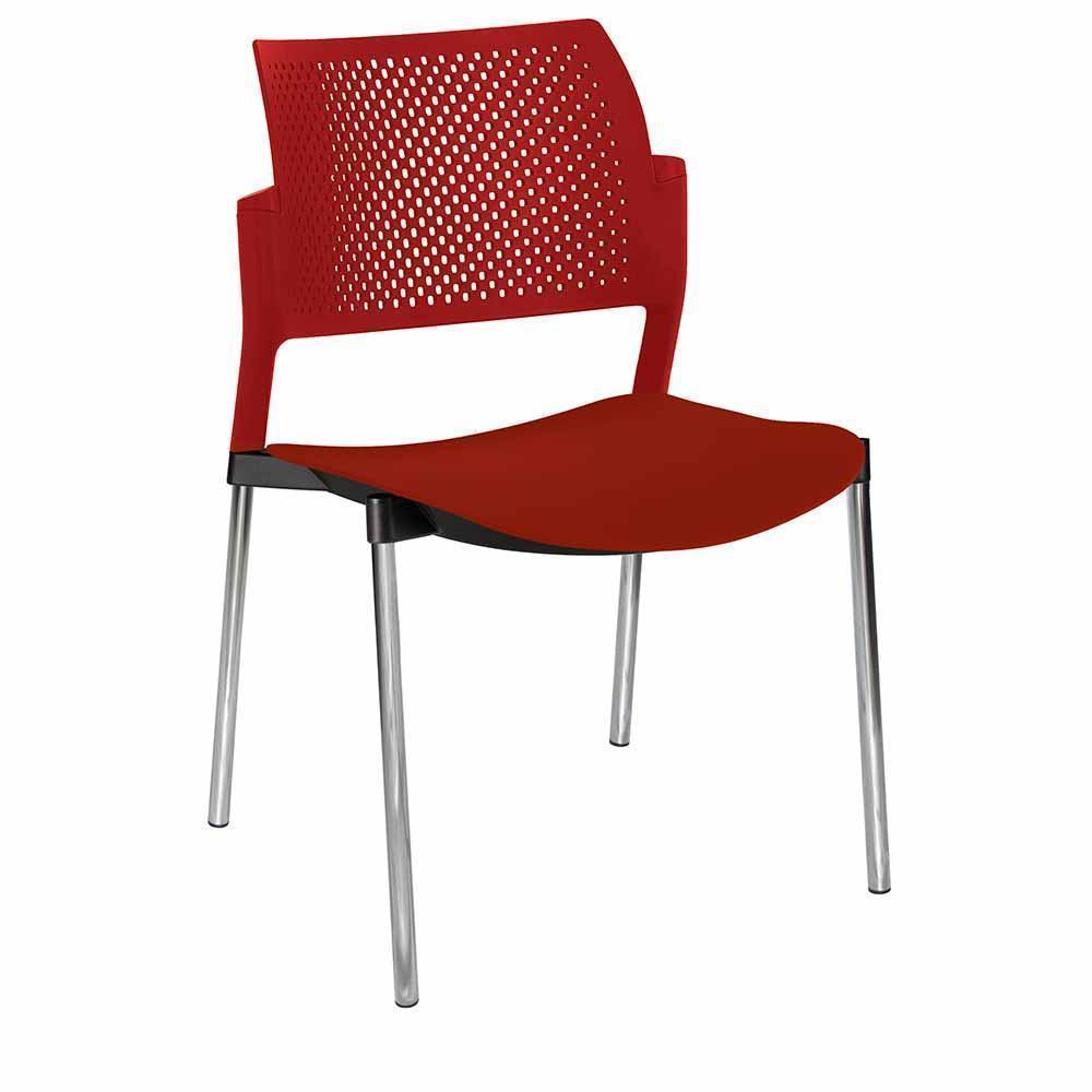 Silla de visita OFFIHO Kyos OHV-315CR con base de 4 puntas cromada y asiento de polipropileno