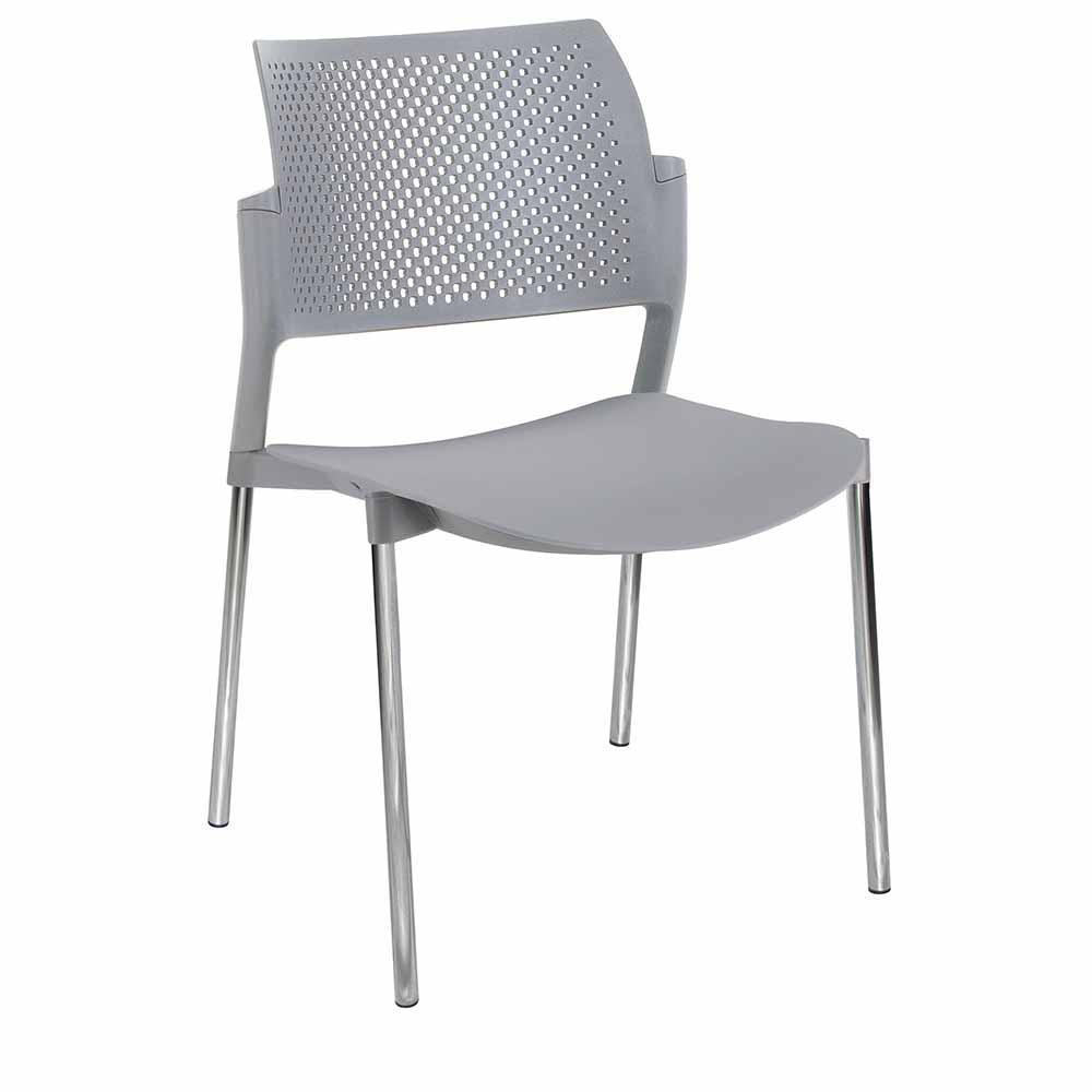 Silla de visita OFFIHO Kyos OHV-315CR con base de 4 puntas cromada y asiento de polipropileno