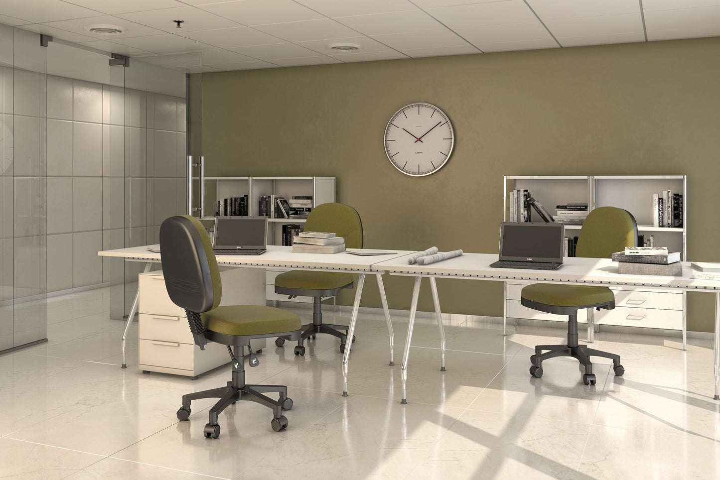 SILLA OFFIHO OHS-43 | Silla Secretarial | Area Trabajo Coworking | Altura Ajustable | Base Estrella | Acojinado | Interior | Recepción Operacion Oficina Coworking Area Trabajo Despacho Ejecutivo Ventas