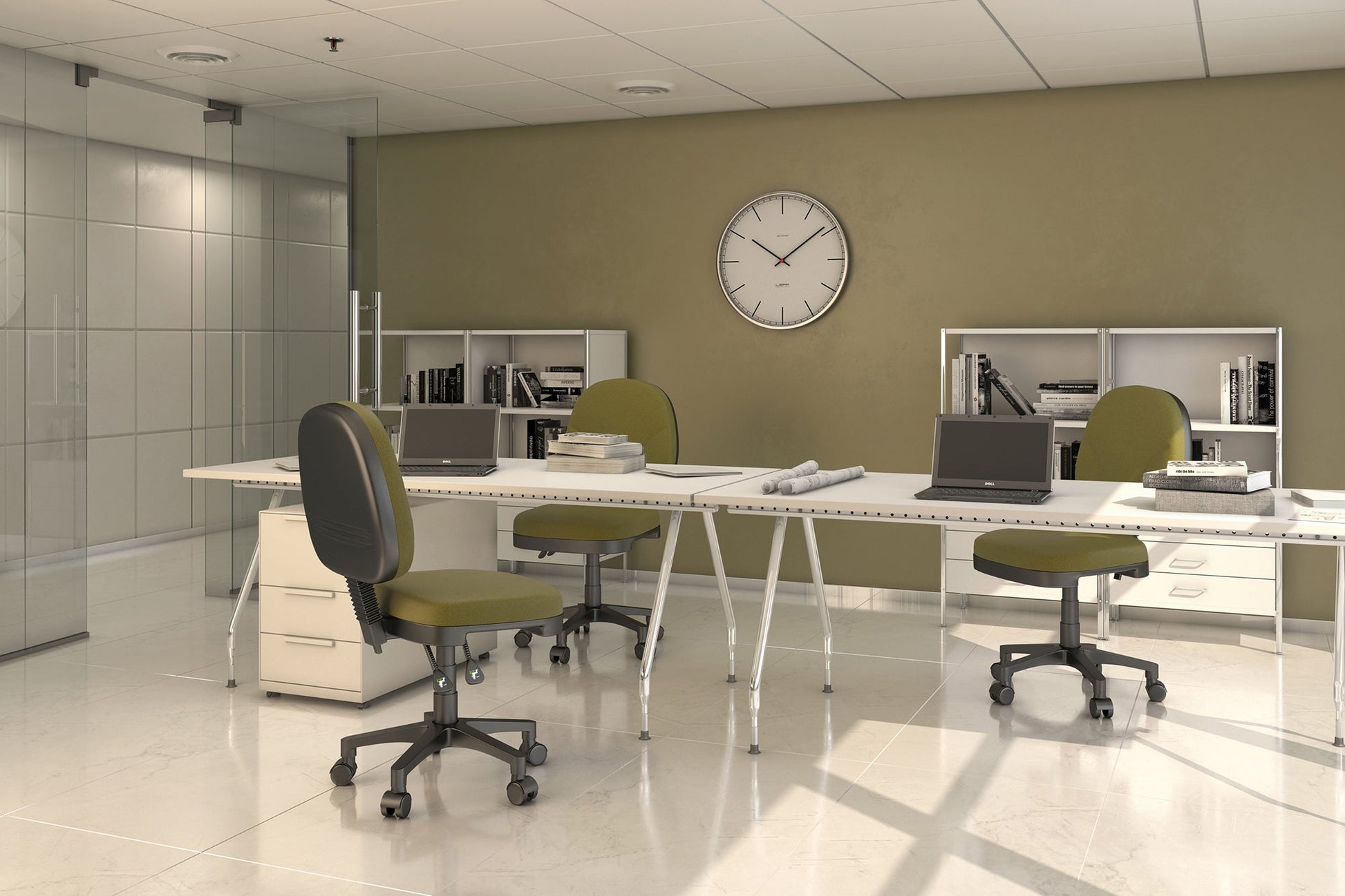 SILLA OFFIHO OHS-43 | Silla Secretarial | Area Trabajo Coworking | Altura Ajustable | Base Estrella | Acojinado | Interior | Recepción Operacion Oficina Coworking Area Trabajo Despacho Ejecutivo Ventas