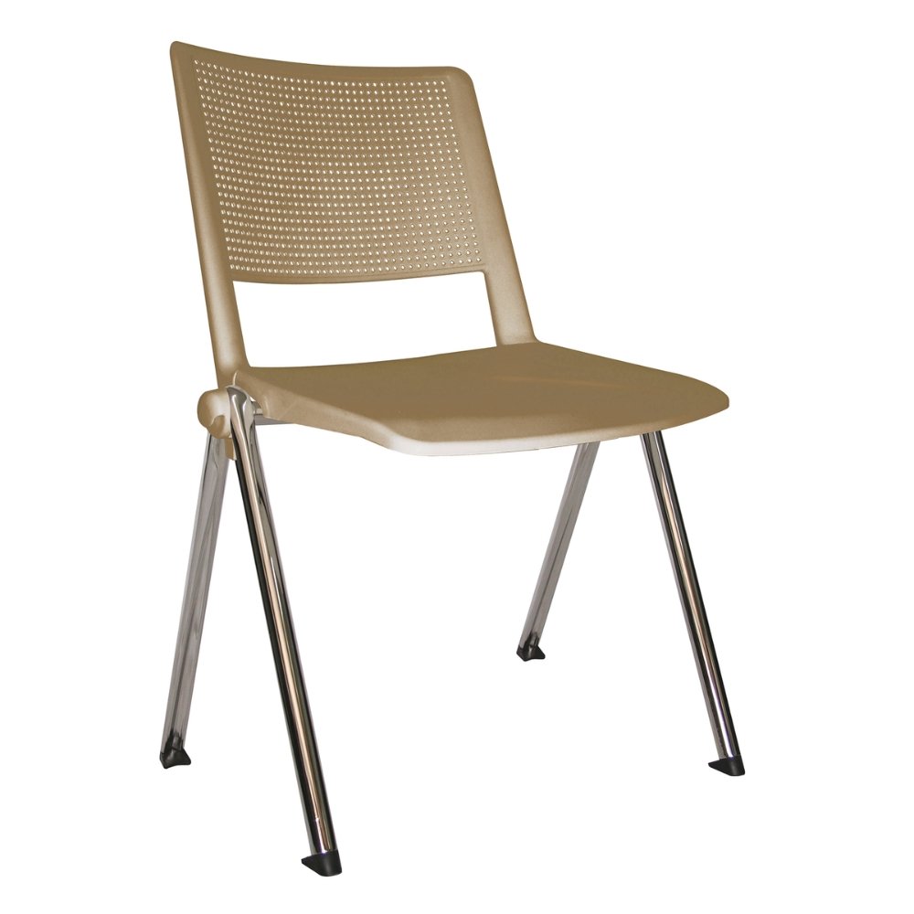 Silla de visita OFFIHO Revolution OHV-86CR de polipropileno con brazos y base cromada de 4 puntas
