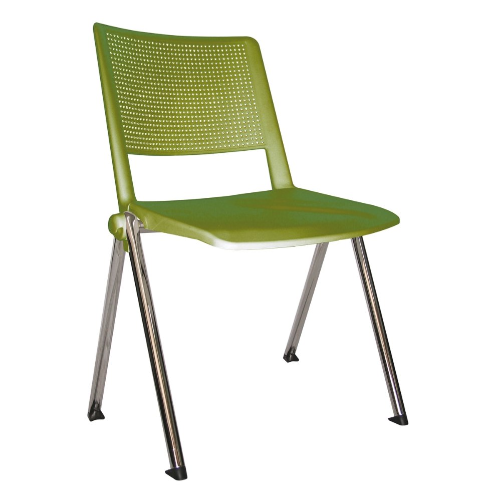 Silla de visita OFFIHO Revolution OHV-86CR de polipropileno con brazos y base cromada de 4 puntas