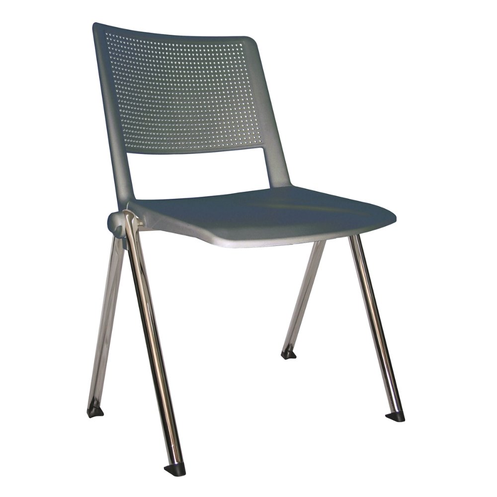 Silla de visita OFFIHO Revolution OHV-86CR de polipropileno con brazos y base cromada de 4 puntas